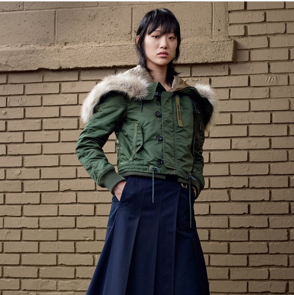 Zara Srpls + Hdy/M1 03 Green Nylon Twill Parka Size M - Picture 2 of 8